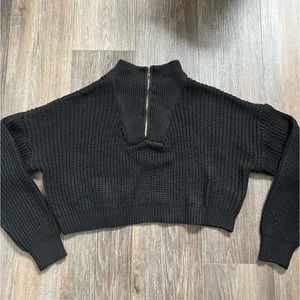 Cropped knit sweater